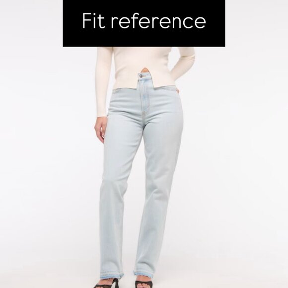 BNWT Abercrombie Ultra High Rise 90s Straight Jeans - Grey - Picture 5 of 5